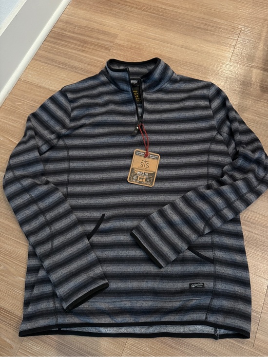 STS Ranchwear Other - STS Ranchwear Men’s Black and Gray Striped Quarter-Zip Pullover